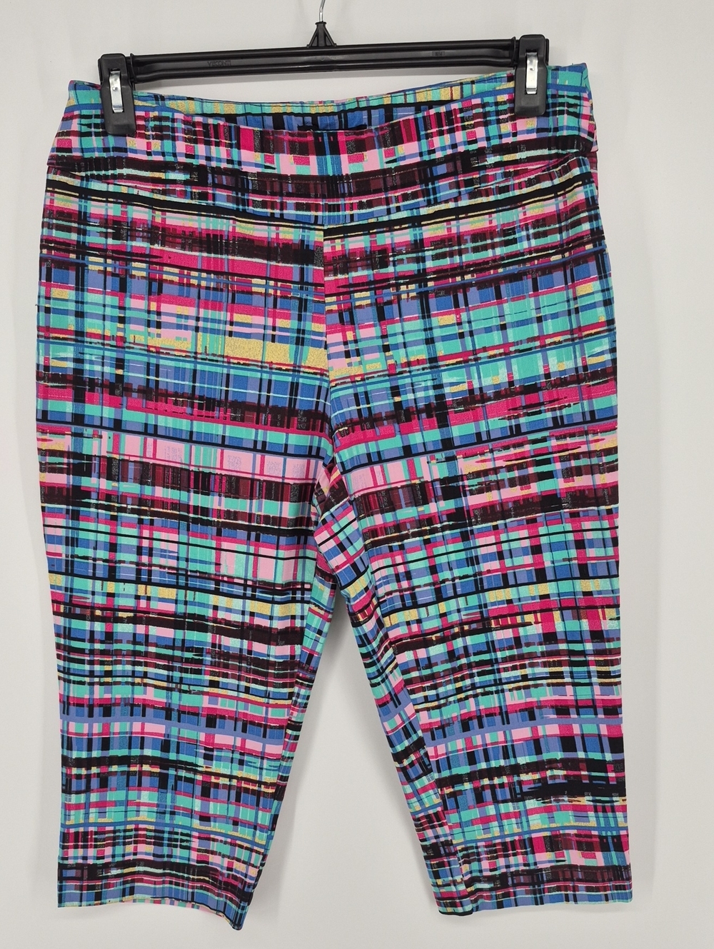 Zac & Rachel Petite Women's 14P Capri Pants Multicolor Pull On Stretch Cropped